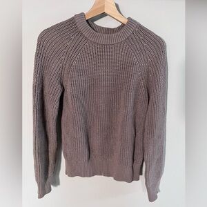 Evereve XS Oversized Taupe Crewneck Sweater Soft Knit Cozy Pullover‎